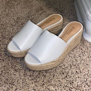Schutz white wedge shoes